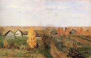 Levitan, Isaak Golden autumn in the Village painting